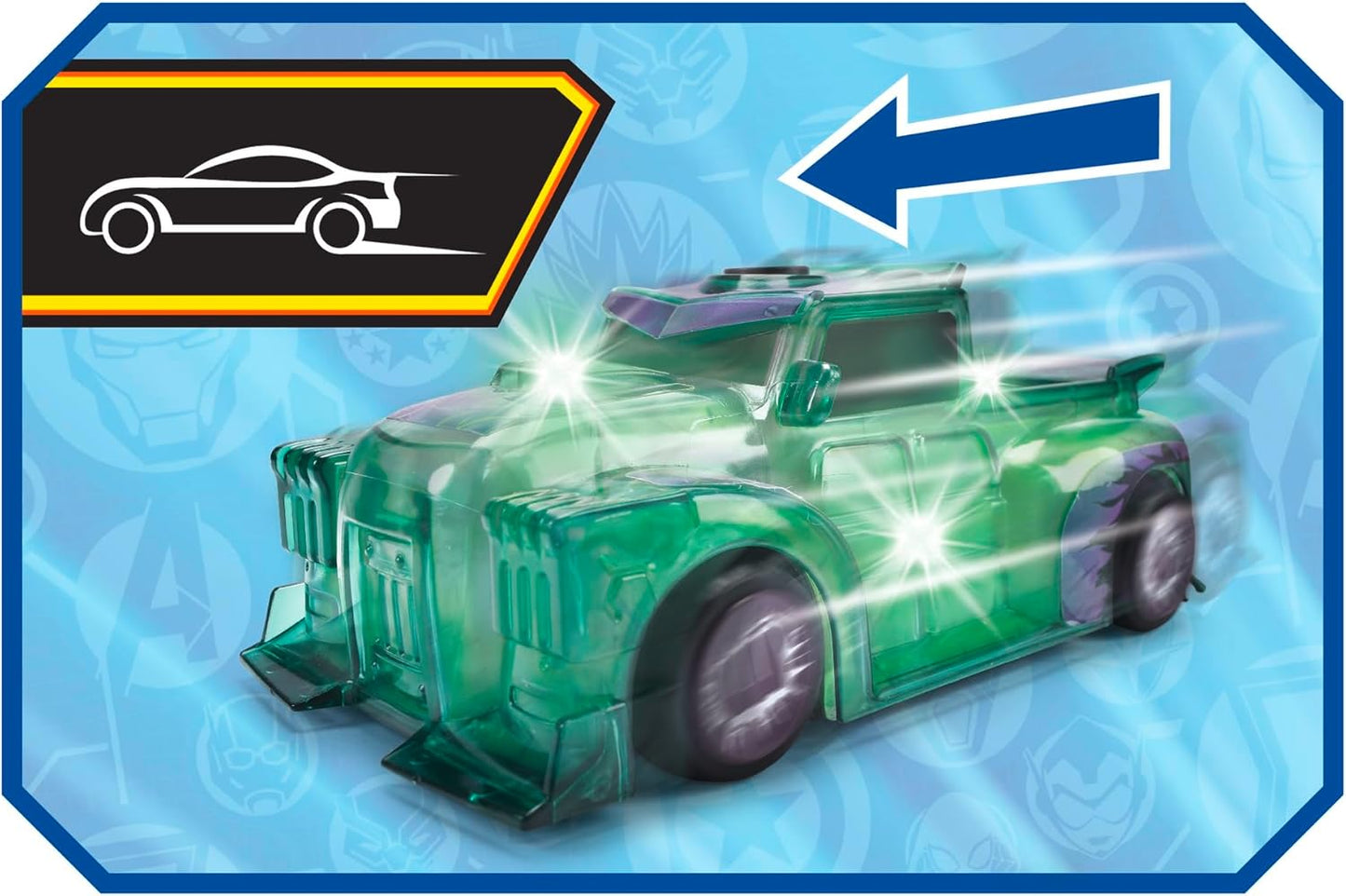 Jada Toys Marvel Light Hero Hulk Car (15 cm) - Superhero Toy Car