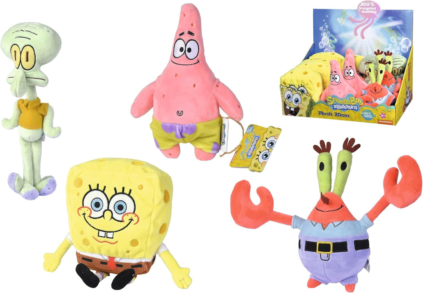 Simba Toys Official SpongeBob Plush Toy 8" Patrick SpongeBob Squidward Mr. Krabs
