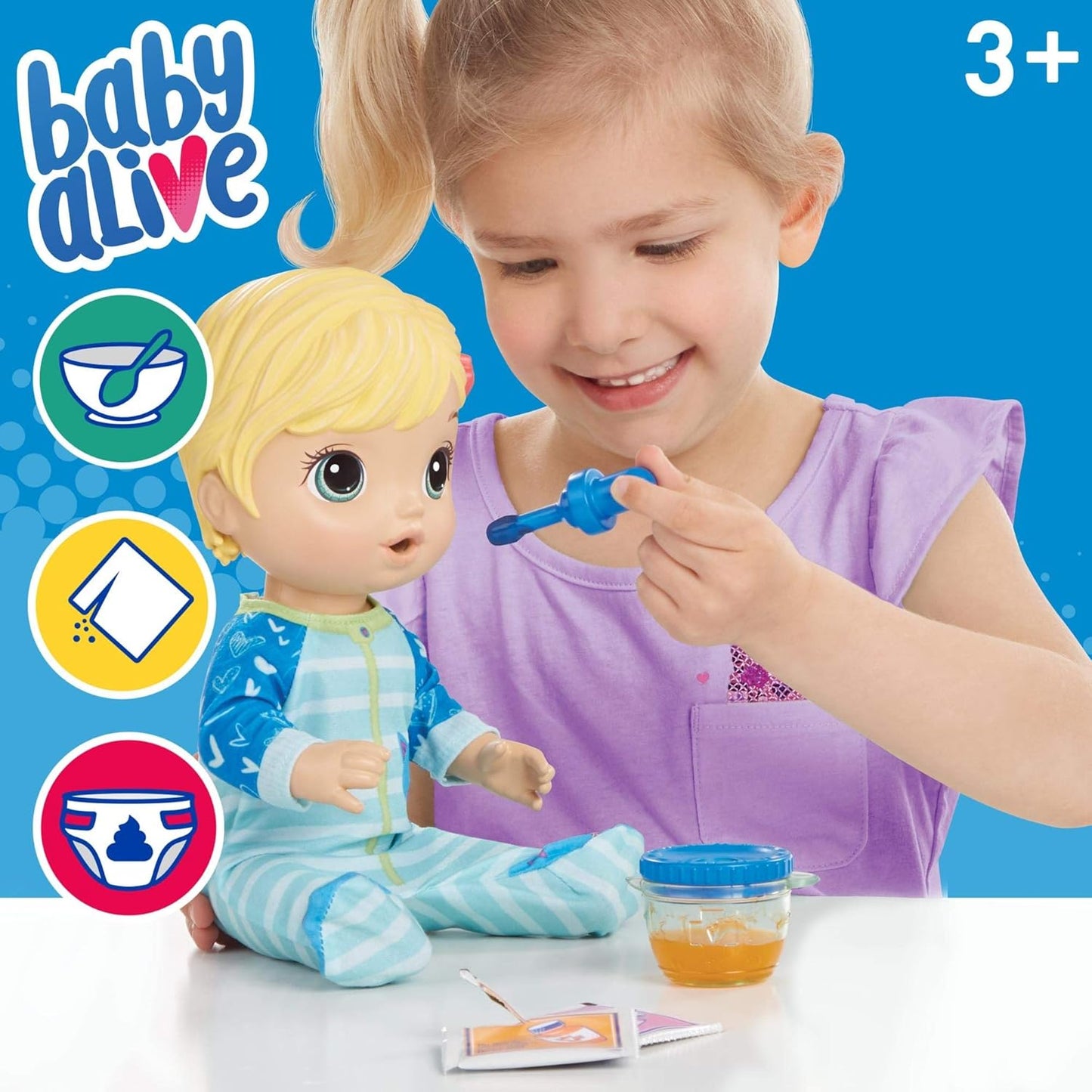 Hasbro Baby Alive Mix My Medicine Baby Doll – Kitty-Cat Pajamas | Interactive Doctor Doll, Drinks & Wets