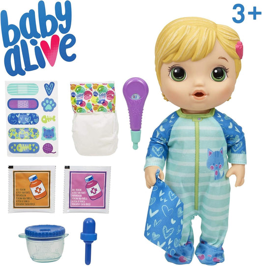 Hasbro Baby Alive Mix My Medicine Baby Doll – Kitty-Cat Pajamas | Interactive Doctor Doll, Drinks & Wets