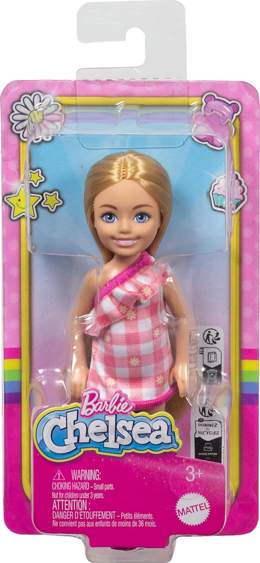 Barbie Chelsea Club Girl Doll 14cm – Pink Dress Blonde Hair & Blue Eyes