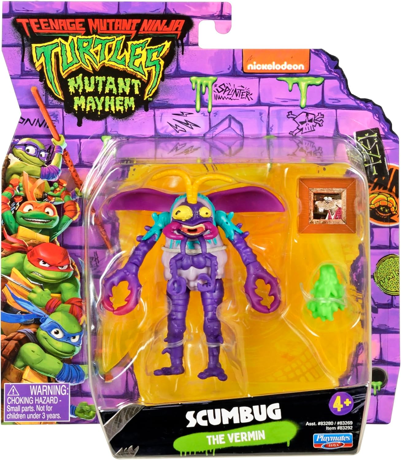 Teenage Mutant Ninja Turtles: Mutant Mayhem 4” Scumbug Basic Action Figure – Playmates Toys