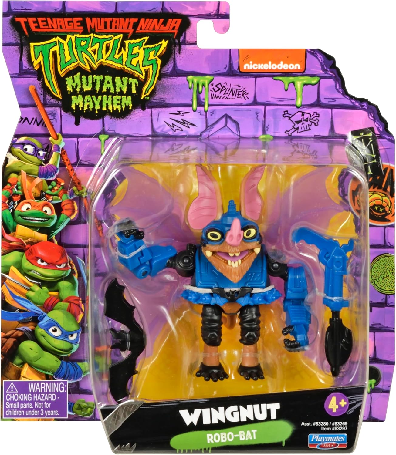 Teenage Mutant Ninja Turtles: Mutant Mayhem 4” Wingnut Basic Action Figure – Playmates Toys