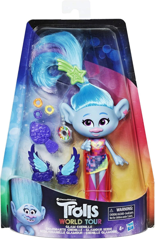 DreamWorks Trolls World Tour Glam Chenille 6" Fashion Doll by Hasbro