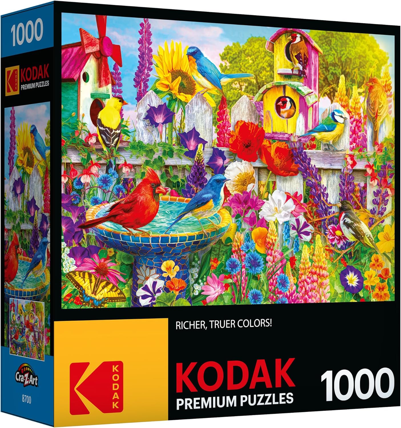 RoseArt Kodak Premium Bird Bath Garden Jigsaw Puzzle – 1000 Pieces for Adults