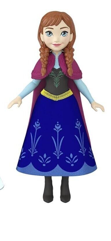 Mattel Disney Anna Princess Frozen 9cm Articulated Mini Doll Dark Blue Skirt