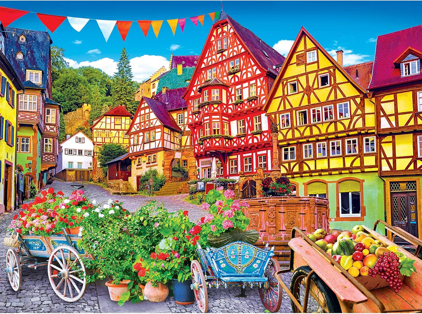 RoseArt Kodak Premium Colorful European Town Jigsaw Puzzle – 1000 Pieces for Adults