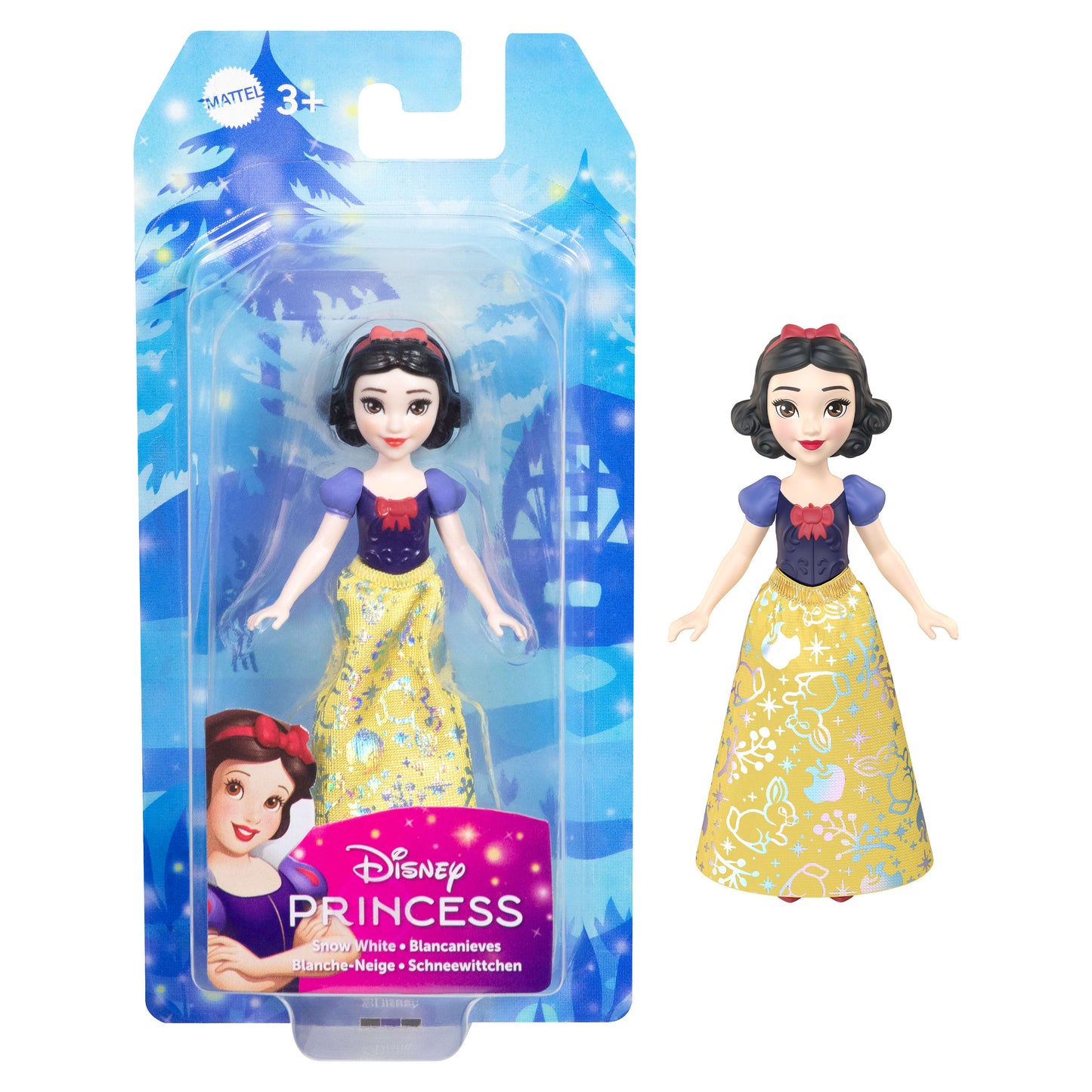 Disney Princess Snow White Shiny Outfit Mini Doll 9cm – Articulated Figure JBX47 HLW69