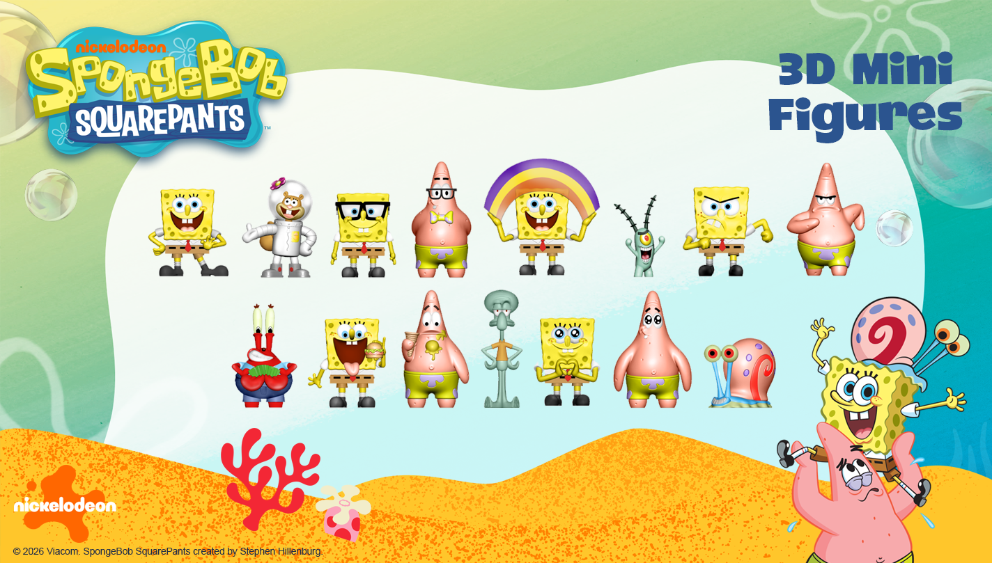 Diramix SpongeBob 3D Mini Surprise Figures Full Set 15 Figures – Complete Collection
