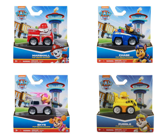 Spin Master PAW Patrol The Mighty Movie Pup Squad Racers – Chase, Marshall, Skye & Rubble | Choose Your Character
