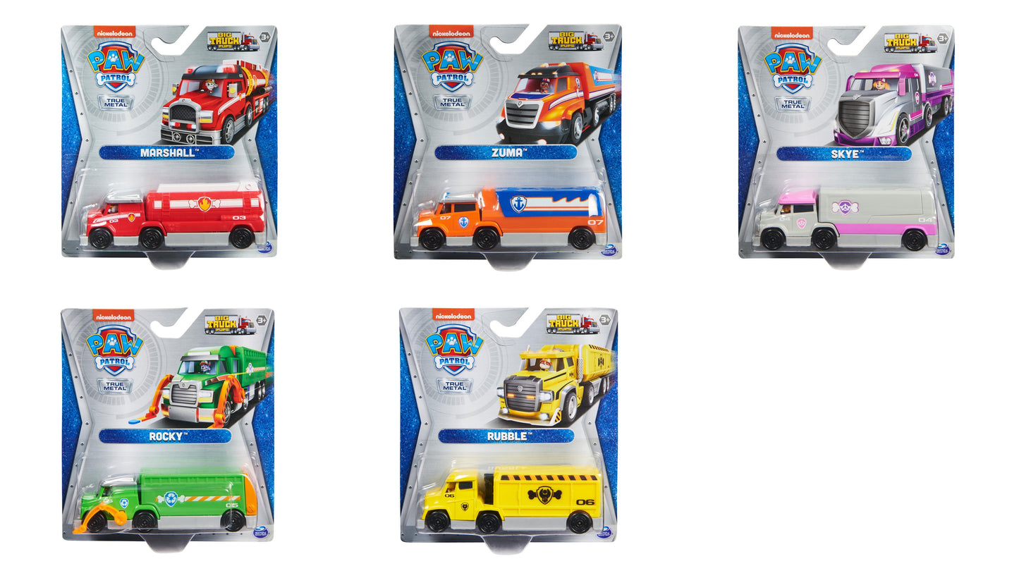 Spin Master PAW Patrol Big Truck Pups True Metal Rescue Vehicle – Marshall, Skye, Rubble, Rocky & Zuma | Choose Your Character