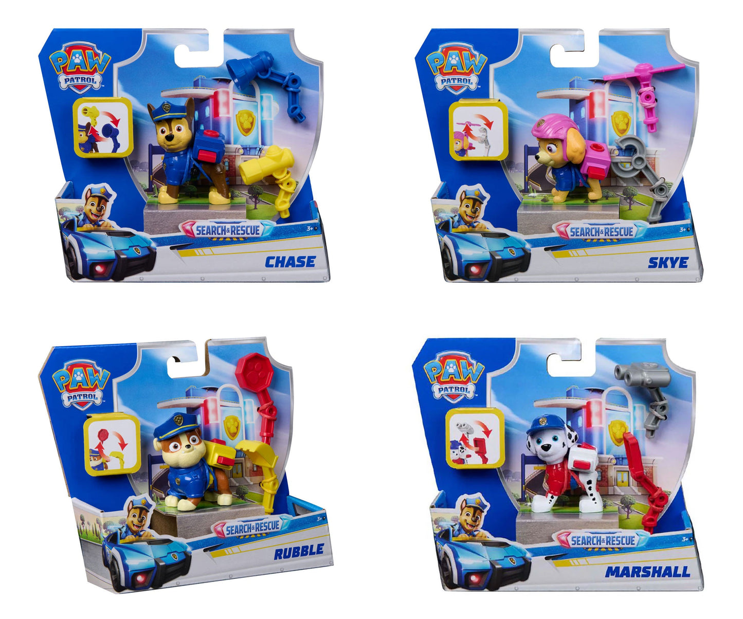 Spin Master PAW Patrol Search & Rescue Vehicle Playset – Chase, Marshall, Rubble & Skye | Choose Your Character