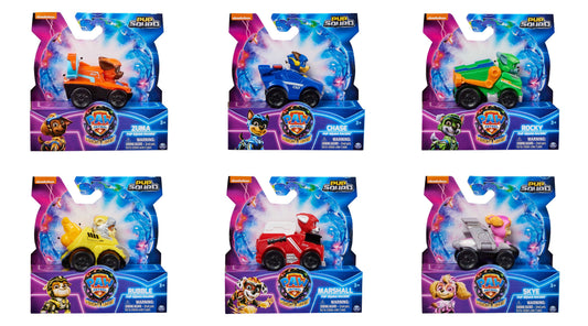 Spin Master PAW Patrol The Mighty Movie Pup Squad Racers – Chase, Marshall, Skye, Rubble, Rocky & Zuma | Choose Your Character