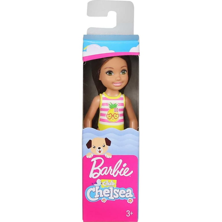 Barbie Chelsea Club Mini Girl Doll 14cm – Beach Pineapple Swim Outfit