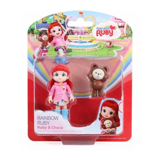 Silverlit Rainbow Ruby Dolls 2-Pack Set Ruby & Choco Bear Figures for Creative Play