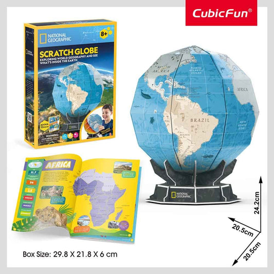 Cubic Fun 3D Puzzle National Geographic STEM Kids Scratch Globe Educational Model Set New Gift