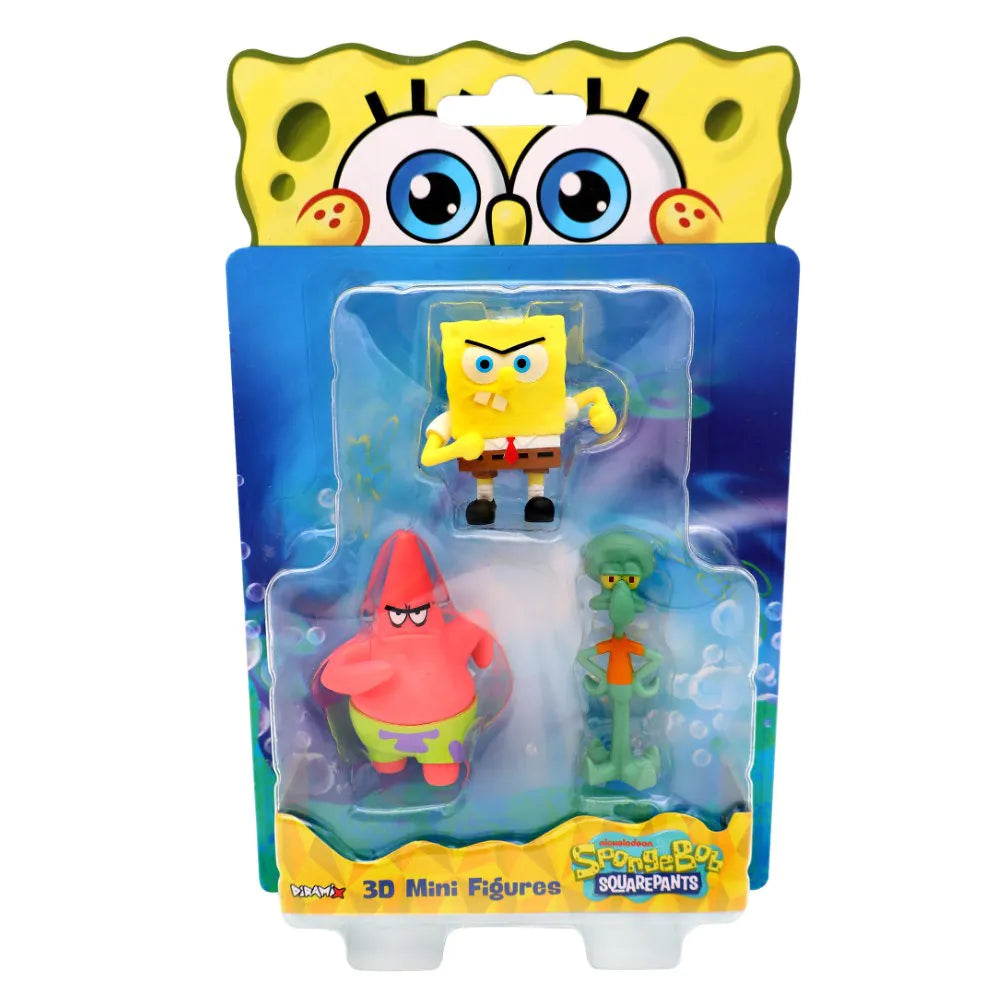Diramix SpongeBob 3D Mini Figures Set of 3 – Collectible Characters | Assorted Models
