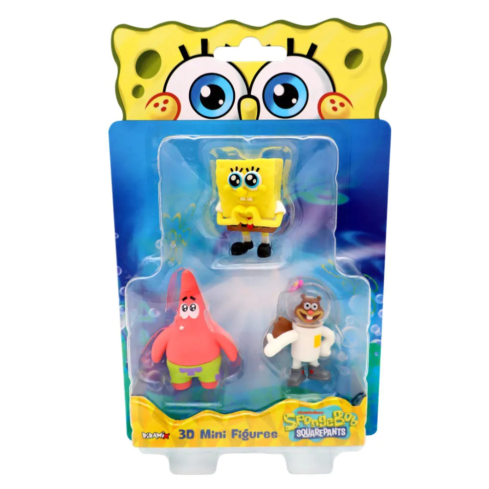Diramix SpongeBob 3D Mini Figures Set of 3 – Collectible Characters | Assorted Models