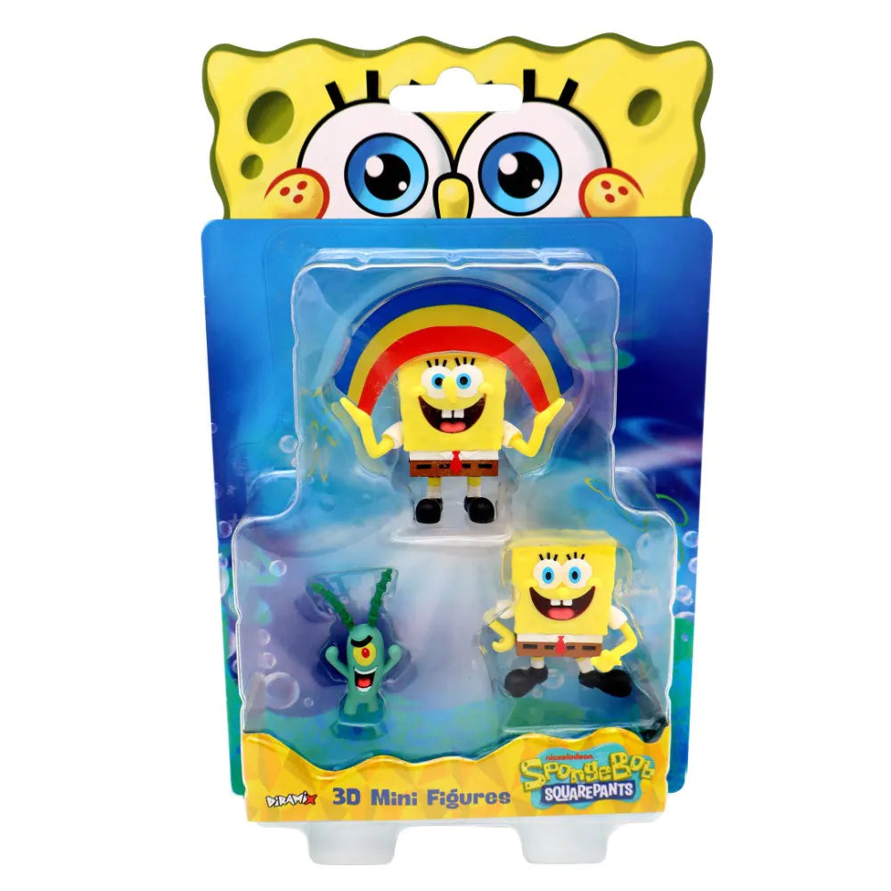 Diramix SpongeBob 3D Mini Figures Set of 3 – Collectible Characters | Assorted Models