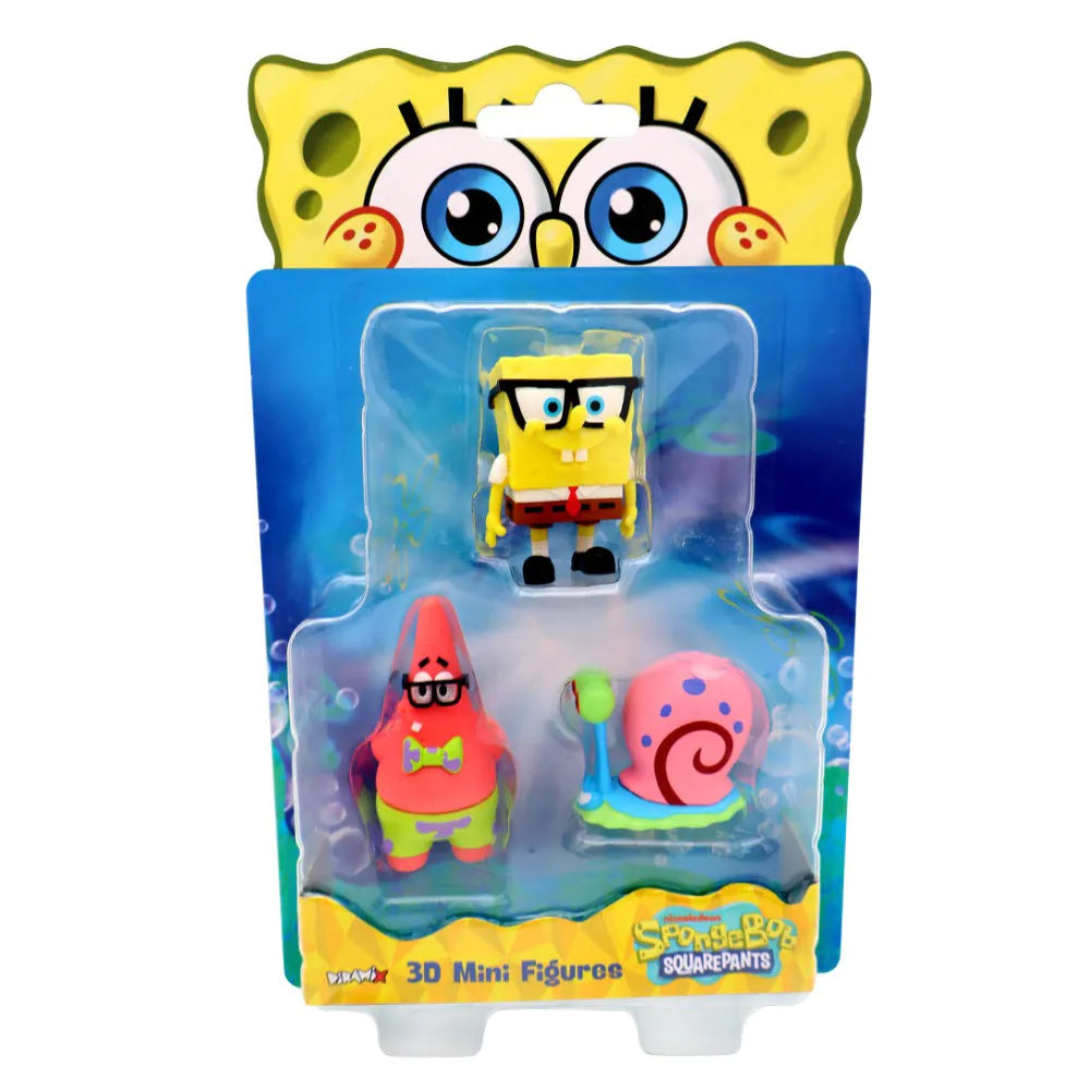 Diramix SpongeBob 3D Mini Figures Set of 3 – Collectible Characters | Assorted Models