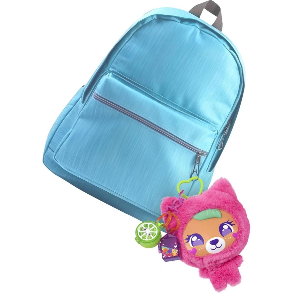 Mattel Polly Pocket Plushie Bear Compact Playset – Doll, 3 Pets & Bag Clip JKC79