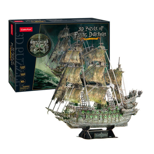 CubicFun 3D Puzzle Flying Dutchman – 360 Pieces with LED Lights Pirate Ship Model