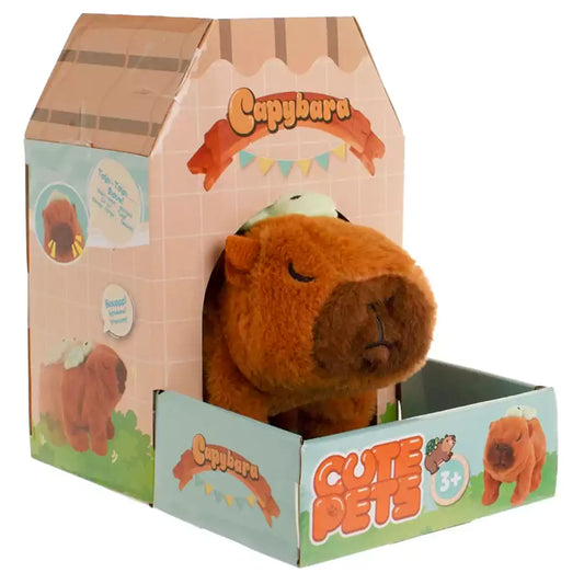 Interactive Capybara Toy – Brown Plush with Movement & Sound – Kids Animal Toy