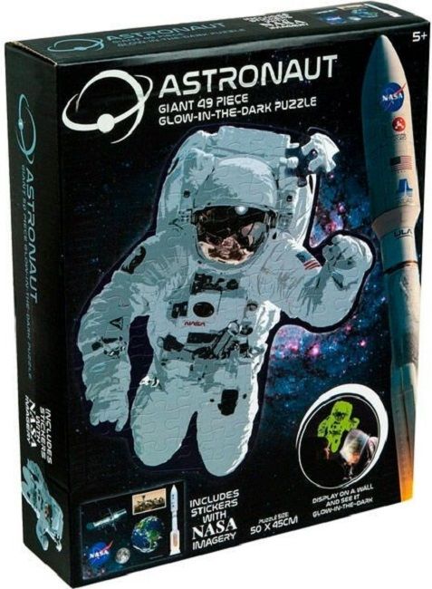 NASA Space Astronaut Giant Glow in the Dark Puzzle – 50 Pieces | Kids Jigsaw Puzzle