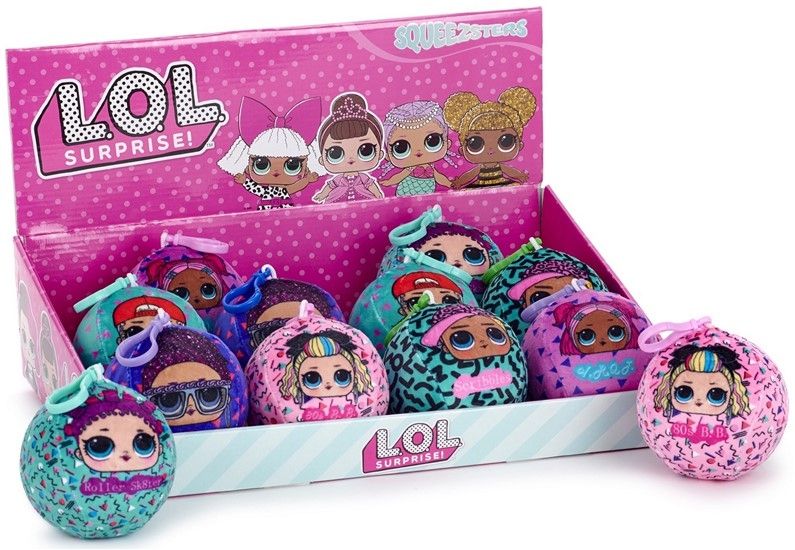 LOL Surprise Squeezsters Plush Ball Clip On – Soft Squeezable Toy | Assorted Characters