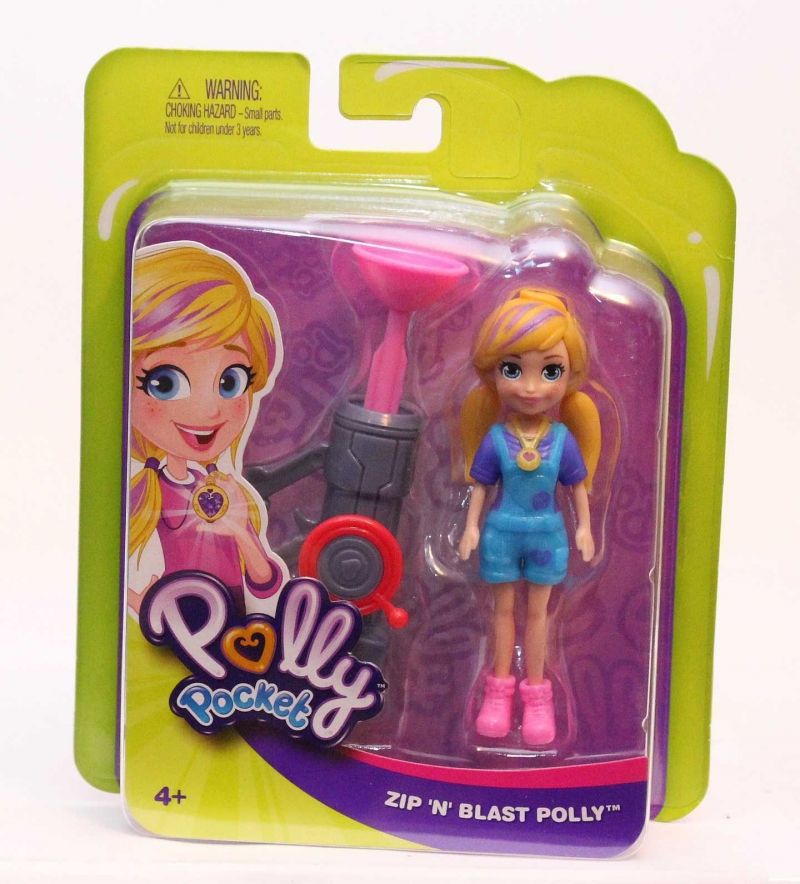 Polly Pocket Zip ’n’ Blast Polly Compact Play-Set – Mini Doll + Accessories