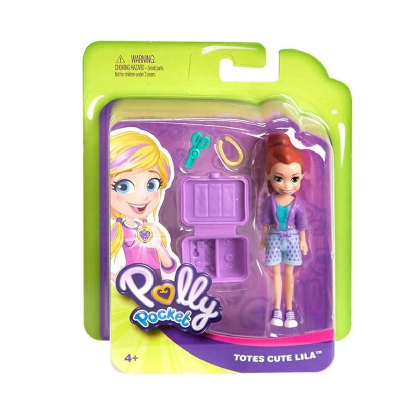 Polly Pocket Totes Cute Lila – Mini Doll with Outfit & Accessories – Mattel