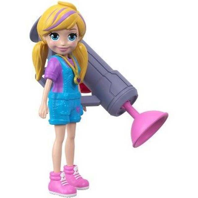 Polly Pocket Zip ’n’ Blast Polly Compact Play-Set – Mini Doll + Accessories