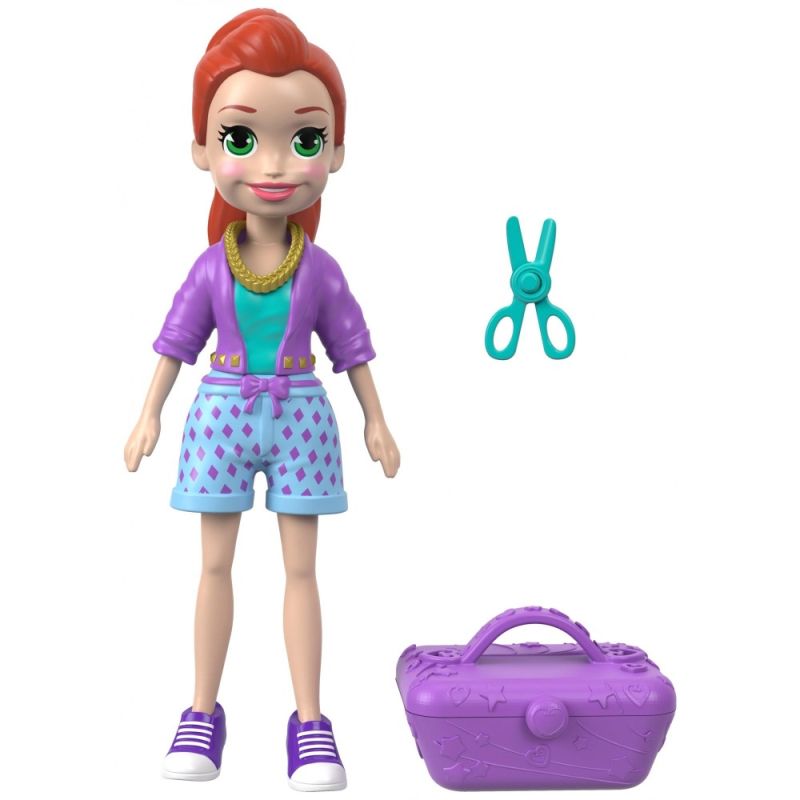 Polly Pocket Totes Cute Lila – Mini Doll with Outfit & Accessories – Mattel
