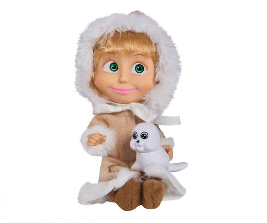 Simba Masha and The Bear Masha Style 5" Snow Outfit Doll with Seal