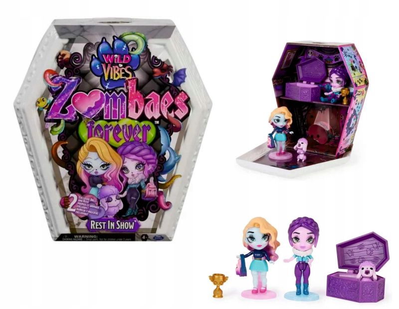 Zombaes Forever Wild Vibes Coffin Playset – 2 Dolls Set Rest in Show – Spin Master