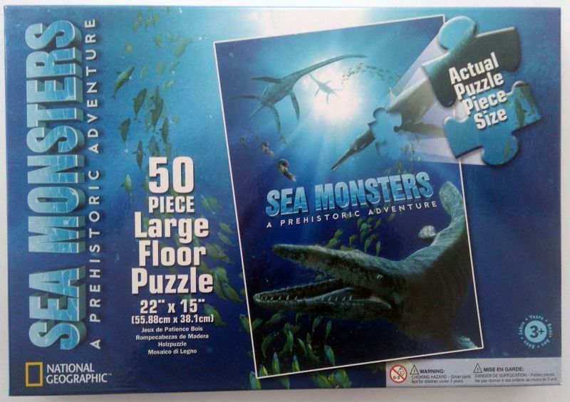 Wild Republic National Geographic Sea Monsters: A Prehistoric Adventure Puzzle – 50 Pieces | Ages 5+