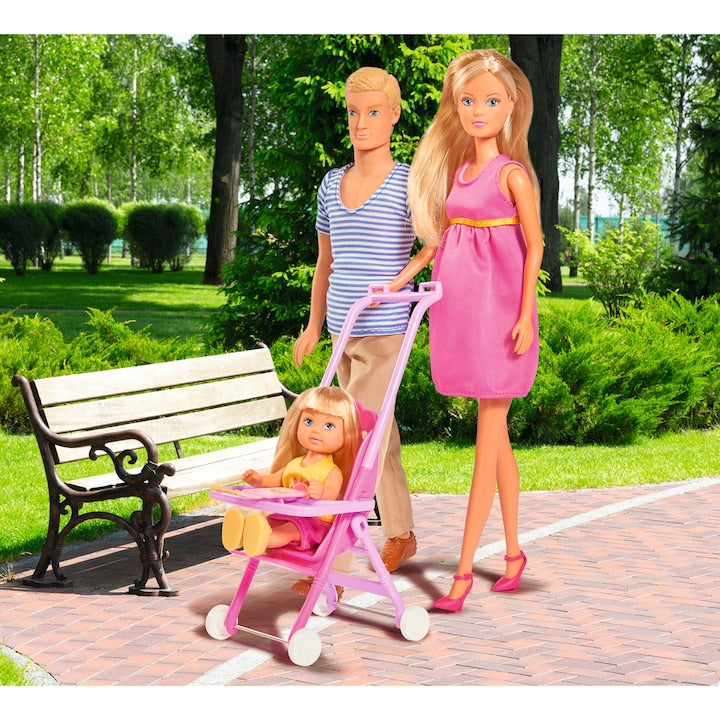 Steffi Love Happy Family Doll Set – Steffi, Kevin & Baby with Accessories | Family Playset
