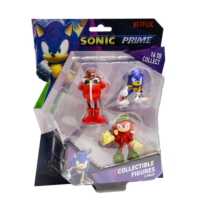Sonic The Hedgehog Prime Sonic, Knuckles & Dr. Eggman 2-Inch Collectible Figures 3-Pack