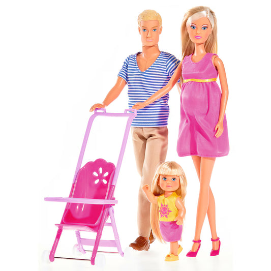 Steffi Love Happy Family Doll Set – Steffi, Kevin & Baby with Accessories | Family Playset