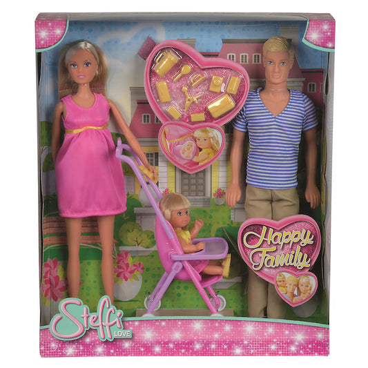 Steffi Love Happy Family Doll Set – Steffi, Kevin & Baby with Accessories | Family Playset