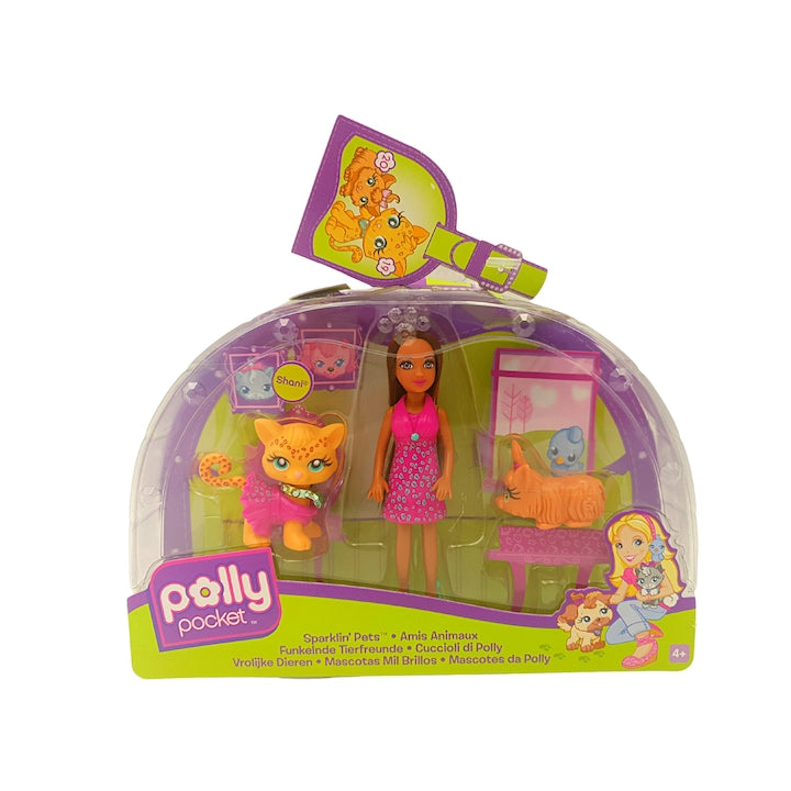 Mattel Polly Pocket Sparkling Pets 2008 L9816 – Shani Mini Doll & Collectible Pets