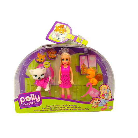 Mattel Polly Pocket Sparkling Pets 2008 L9814 – Polly Mini Doll & Collectible Pets