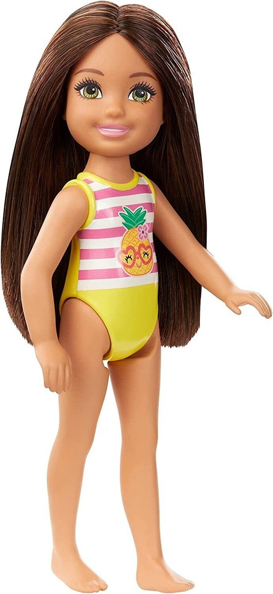 Barbie Chelsea Club Mini Girl Doll 14cm – Beach Pineapple Swim Outfit