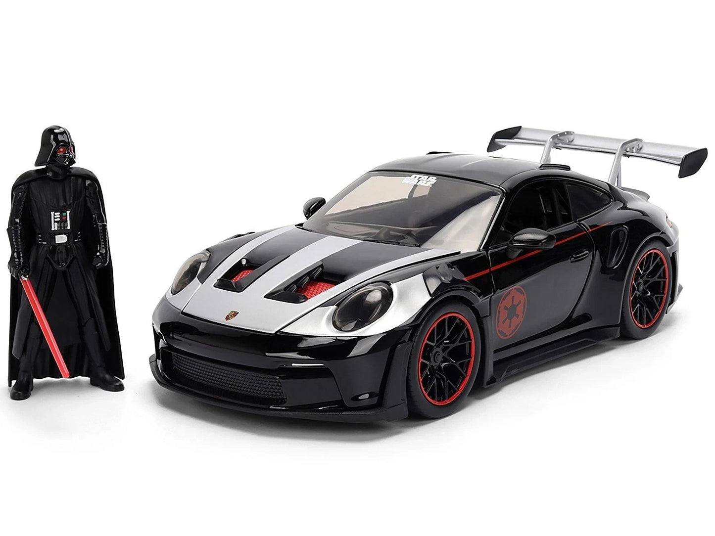 Jada Toys Star Wars Darth Vader & Porsche 911 GT3 RS (992) 1:24 – Die-Cast Collectible Car with Figure