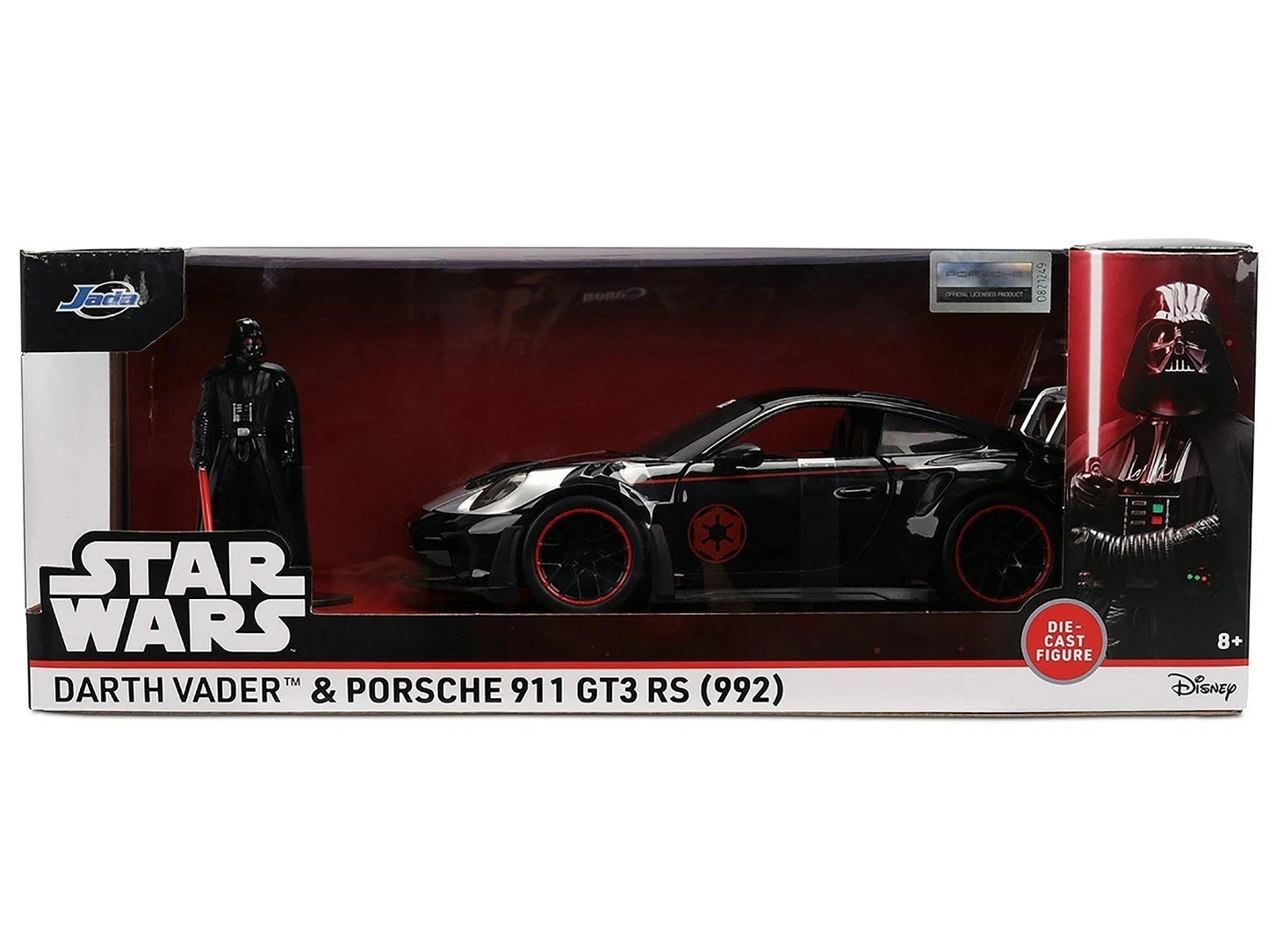 Jada Toys Star Wars Darth Vader & Porsche 911 GT3 RS (992) 1:24 – Die-Cast Collectible Car with Figure