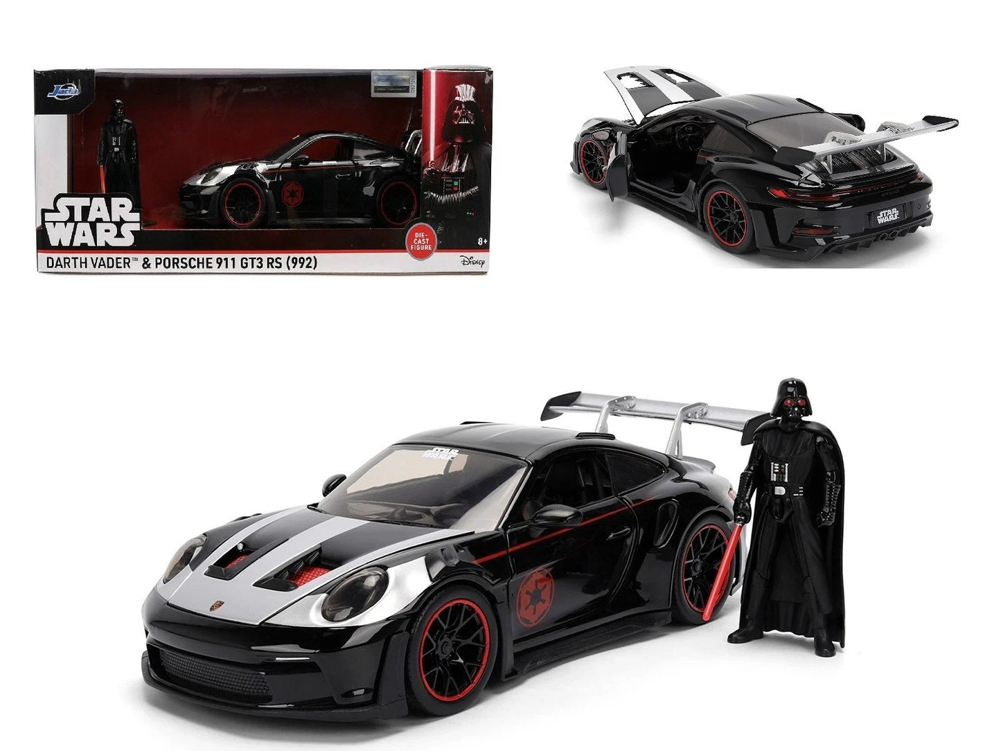 Jada Toys Star Wars Darth Vader & Porsche 911 GT3 RS (992) 1:24 – Die-Cast Collectible Car with Figure