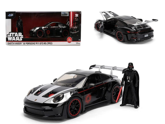 Jada Toys Star Wars Darth Vader & Porsche 911 GT3 RS (992) 1:24 – Die-Cast Collectible Car with Figure