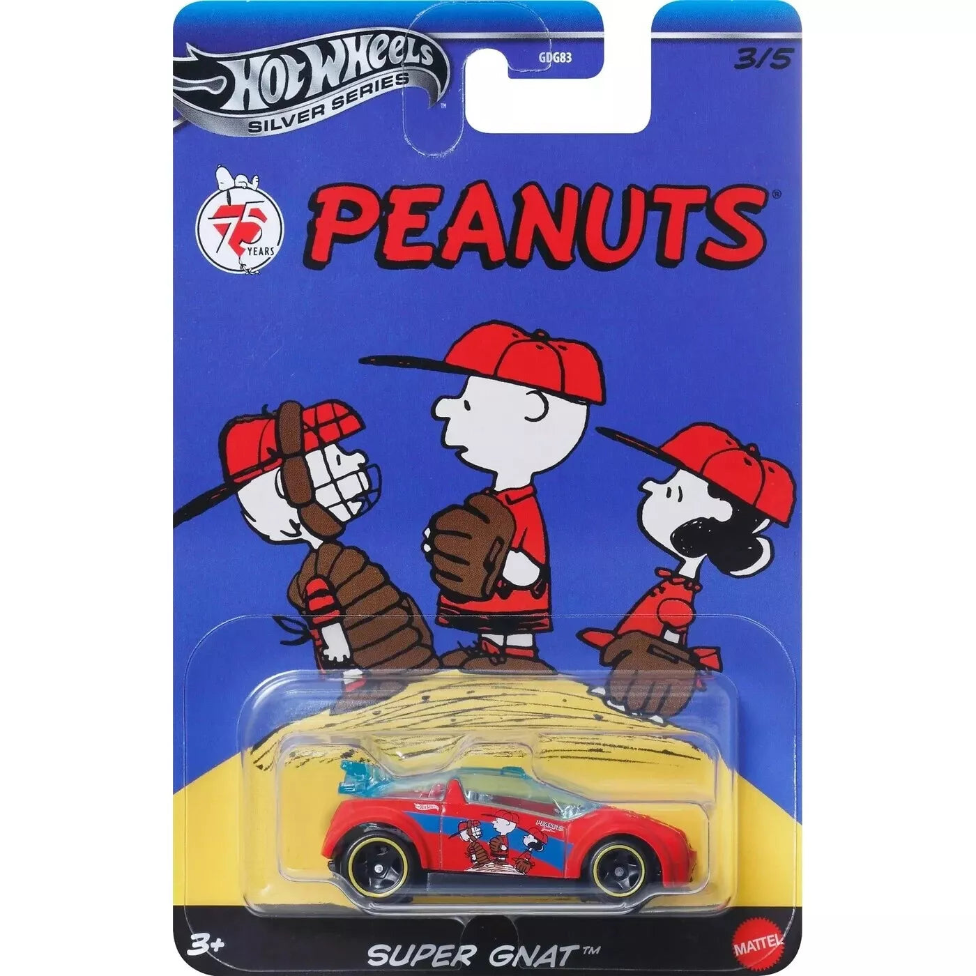 2024 Hot Wheels Silver Series 75 Years Peanuts Diecast Car 1:64 Super Gnat