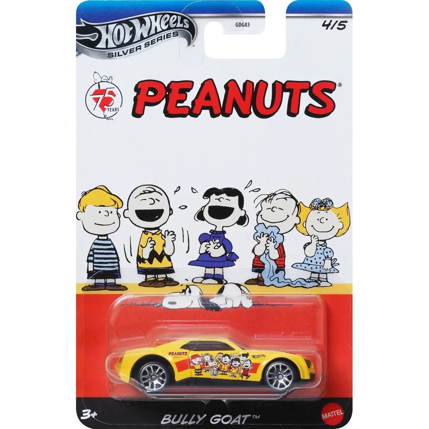 2024 Hot Wheels Silver Series 75 Years Peanuts Diecast Car 1:64 Bully Goat