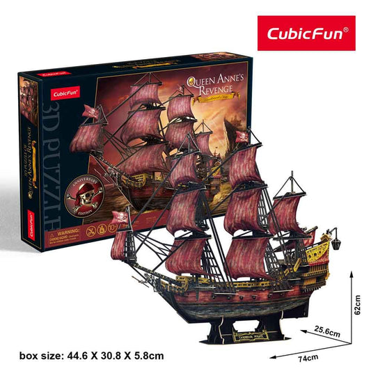 CubicFun 3D Puzzle Queen Anne's Anniversary Edition – 391 Piece Pirate Ship Model